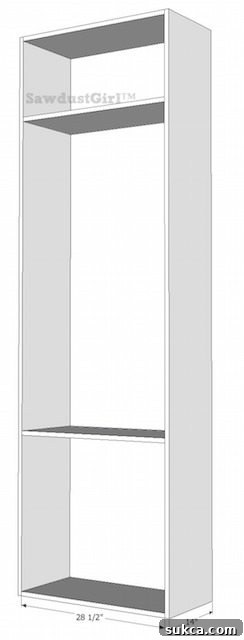 Library wall to wall bookcases - free and easy plans from https://sawdustgirl.com.