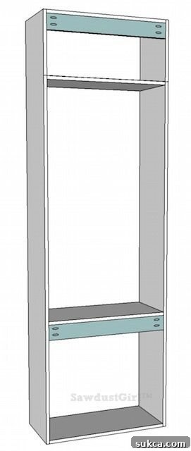 Library wall to wall bookcases - free and easy plans from https://sawdustgirl.com.