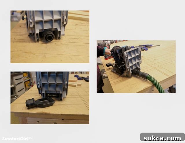 Pocket hole jig with integrated dust collection system