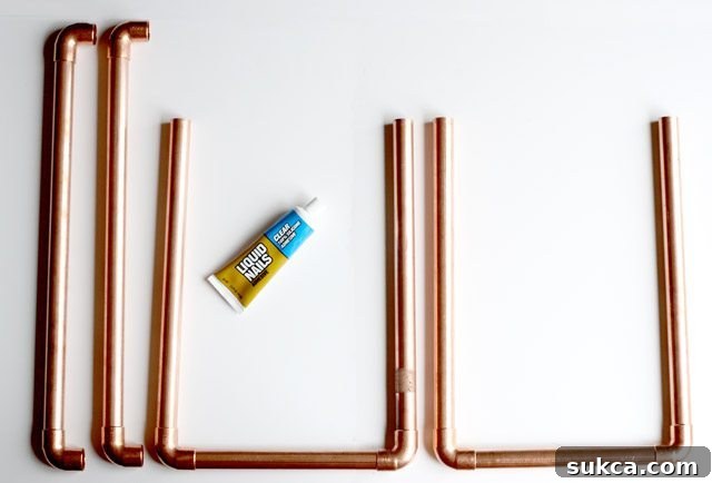 Assembling Copper Magazine Rack Frame DIY Copper Pipe Magazine Rack