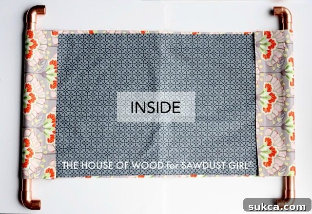 No-Sew Fabric Sling for Magazine Rack DIY Copper Pipe Magazine Rack