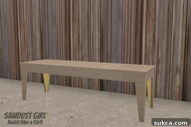Step-by-step instructions for building a super easy Tapered Leg Wood Bench. Download free plans and start your woodworking project today!