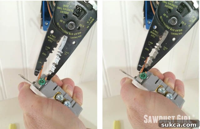 Securing Electrical Wires How to wire an electrical outlet: Tightening screws on all terminals