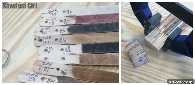 Stain Color sample sticks