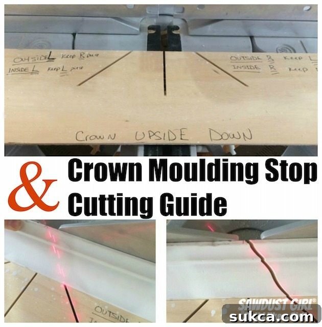 How to cut Crown Molding using a DIY crown molding cutting guide jig