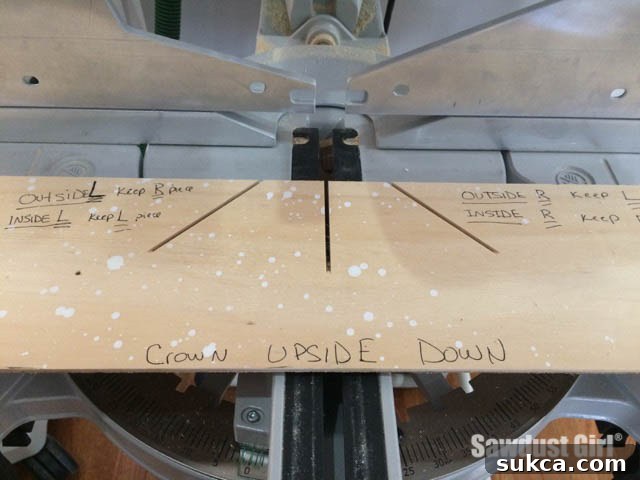 How to make a crown molding cutting guide jig in use for an angled cut