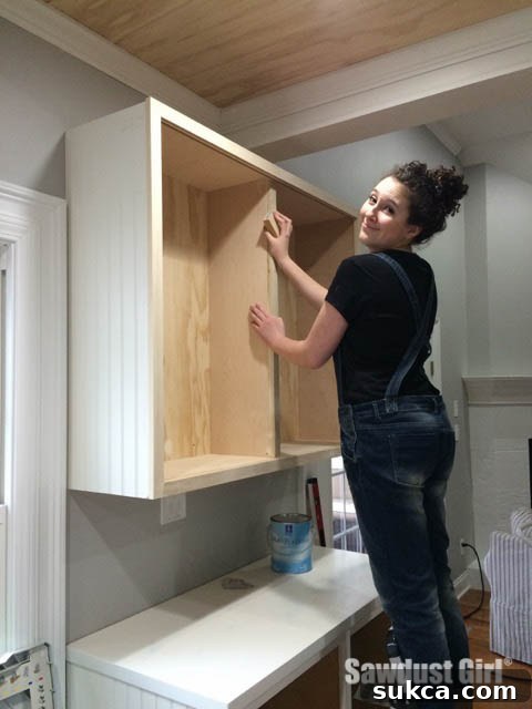 Preparing for Paint: Sanding Sanding the Upper China Hutch Cabinets