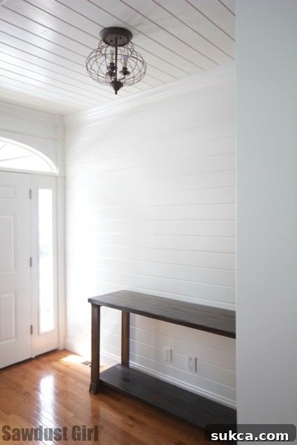 Beautiful Handmade Two-Tone Console Table in a Home Setting