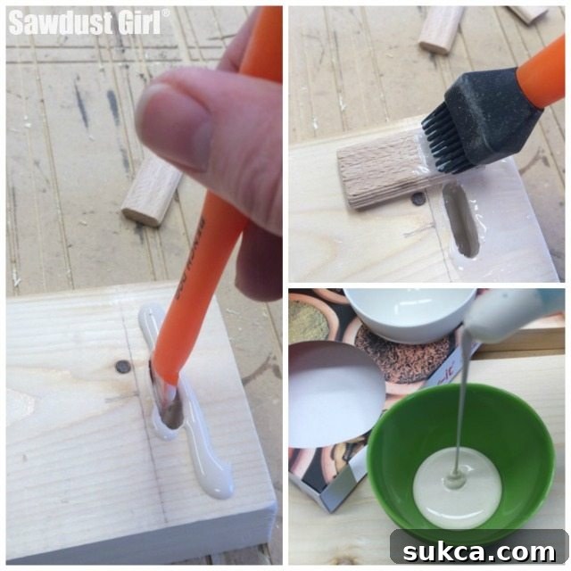 Versatile glue brush with flat and bristled ends for detailed glue application.