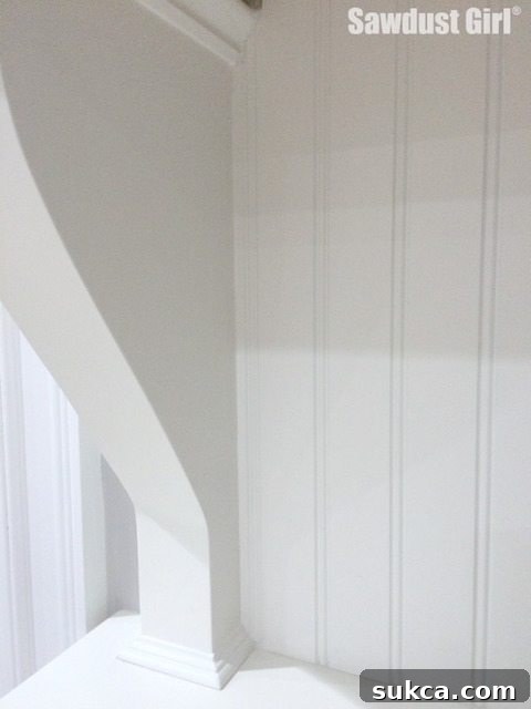 How to cut beadboard to fit around decorative moulding.