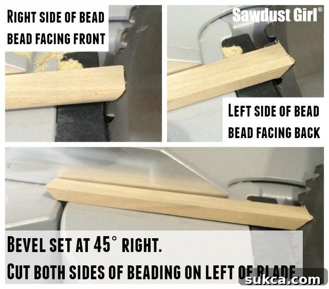 How to miter cut corners for cabinet beading