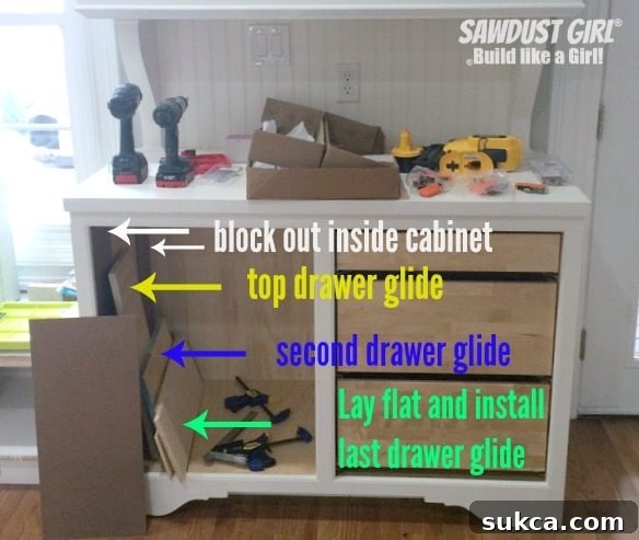 Cabinet Drawer Slide Alignment Technique Precise installation of cabinet drawers using Blum Tandem Plus Blumotion slides