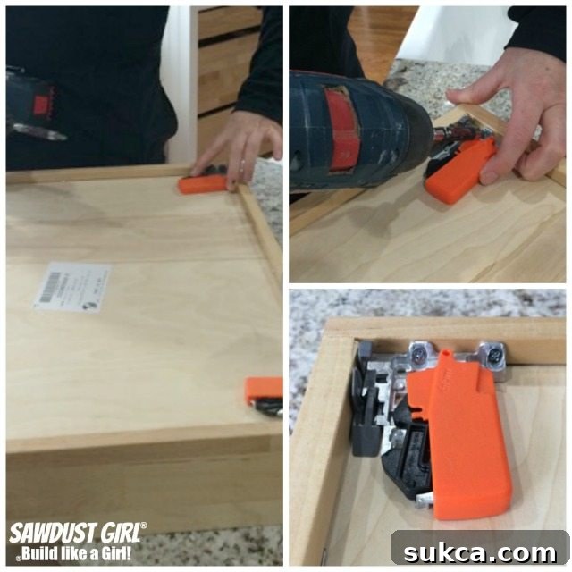 Blum Drawer Locking Mechanism Attachment Installing locking mechanisms on a drawer for Blum Tandem Plus Blumotion slides
