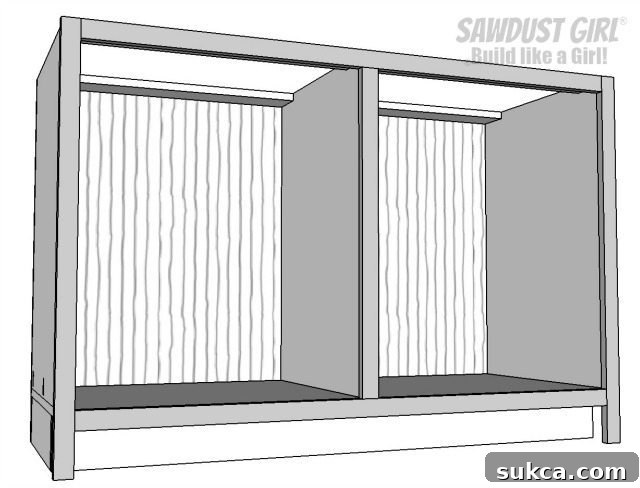 Decorative Side Panel Finished side of China Hutch with applied beadboard paneling
