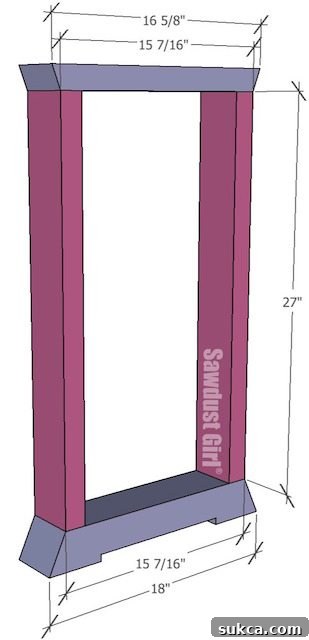 DIY Three Shelf Console Table Plans 4 Three shelf console table - free and easy project plans from https://sawdustgirl.com.