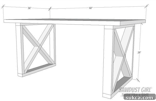 Detailed X-Leg Dining Table Project Plans