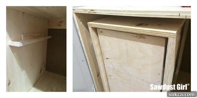 The Ultimate Space-Saving DIY Corner Cabinet 23 Interior View of Blind Corner Cabinet with Integrated Storage