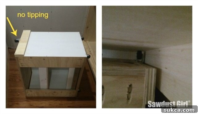 The Ultimate Space-Saving DIY Corner Cabinet 9 Anti-Tip Caster System for Secure DIY Corner Cabinet