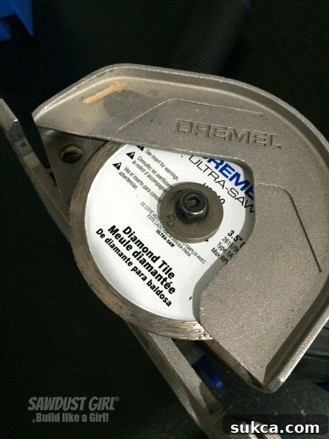 Dremel Ultra-Saw in action Dremel Ultra-Saw for cutting tile backsplash