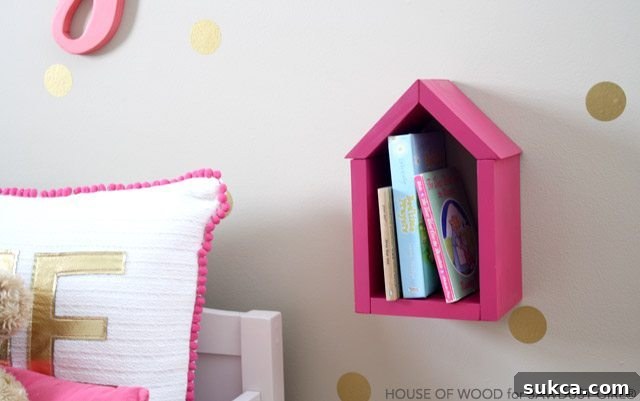 Completed DIY scrap wood house shelf, perfect for home decor