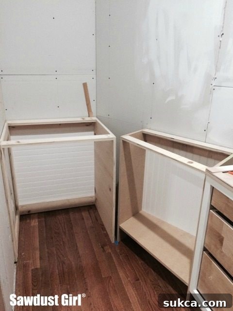 How to Make a Built-in Beverage and Wine Refrigerator Custom Cabinet in Pantry