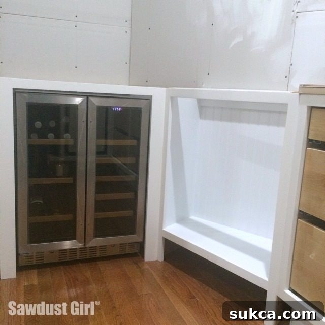 How to Make a Built-in Beverage and Wine Refrigerator Custom Cabinet in Pantry