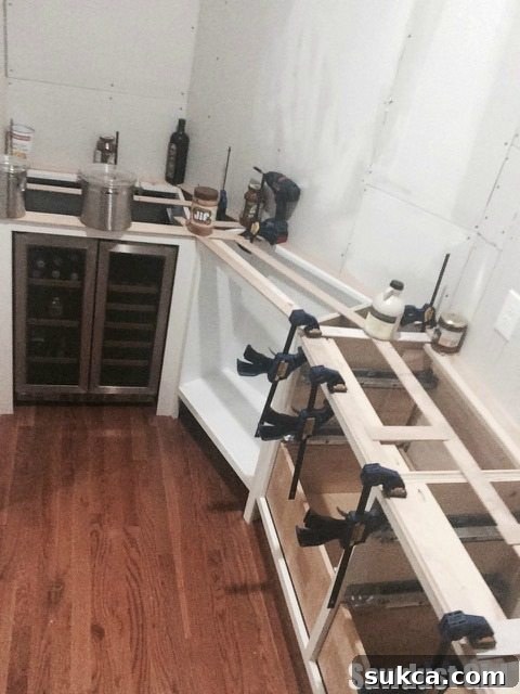 Adding an overhang to the countertop template with additional strips