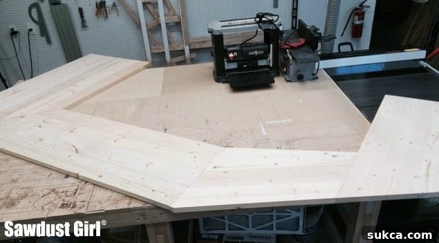 Building a beautiful, custom wood countertop with mitered corners and unique angles for a pantry.