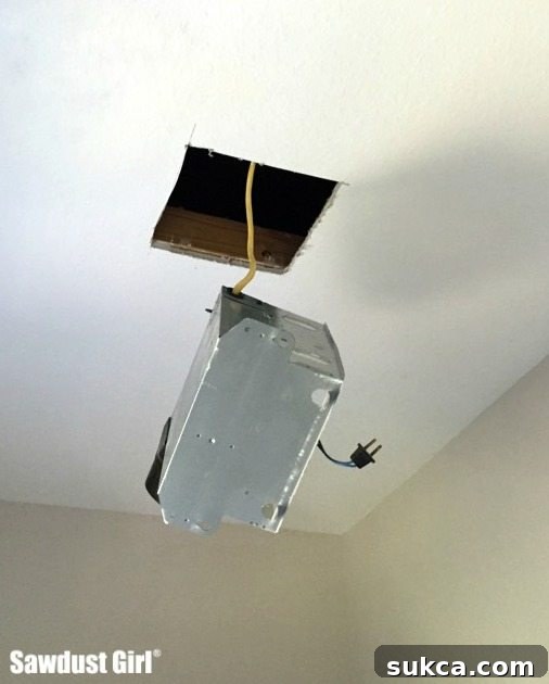 Attic access for fan installation