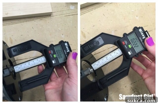 Accurate router bit height measurement in progress Measuring router bit height with a digital height gauge
