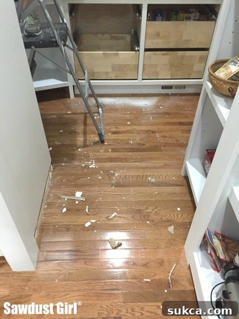Post-Drywall Mess Mess from ceiling patching with joint compound