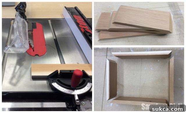 Mitered ends cut on the table saw