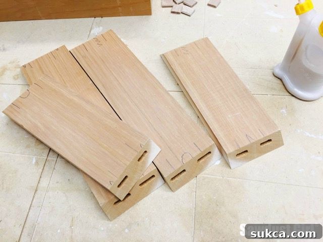Mortises drilled using the Festool Domino joiner