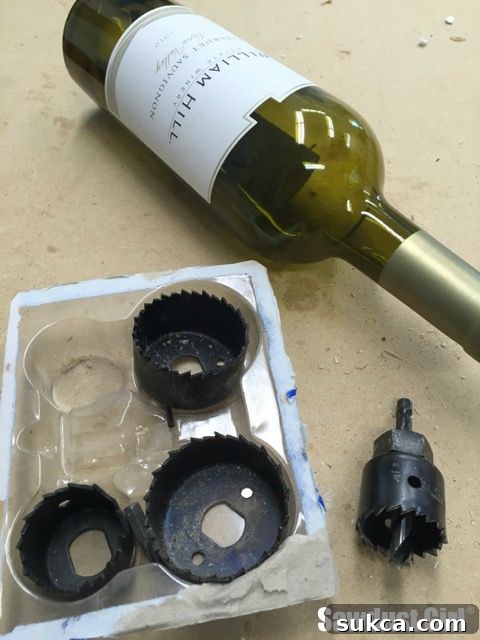 Setting up the Drill Press for Angled Wine Bottle Holes