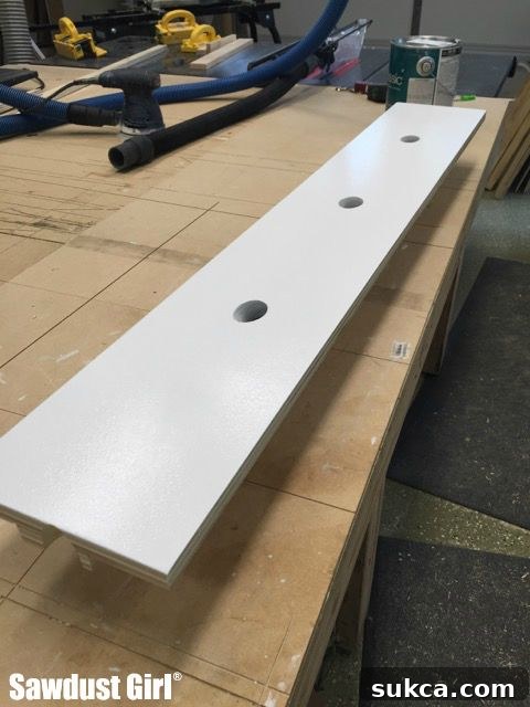 Finished Wooden Board with Drilled Holes for a Vertical Wine Rack