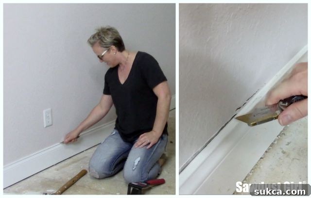 Crucial Caulk Scoring Prevents Drywall Damage Easily remove baseboards without damaging your walls