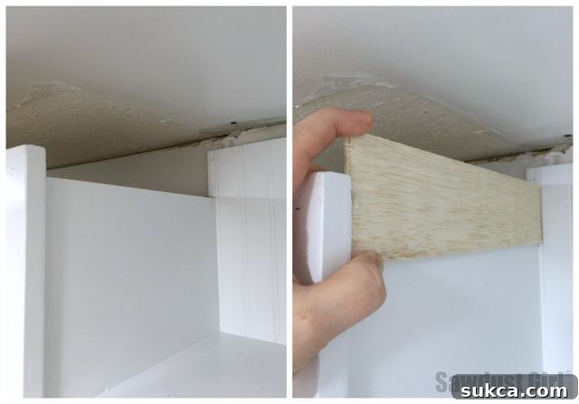 Solving measurement discrepancies with crown molding Addressing a gap during crown molding installation