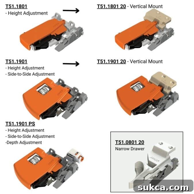 Constructing Drawers for Blum Tandem Slide Systems 4 Close-up of a Blum Tandem drawer slide locking mechanism installed on a drawer box.