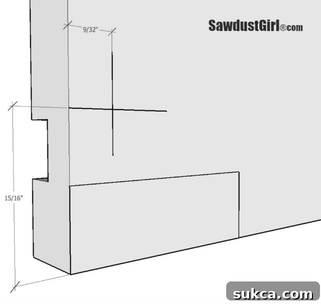 Constructing Drawers for Blum Tandem Slide Systems 10 Tools commonly used for creating the notch and bore in a drawer back, including a drill with a depth stop and a jigsaw.