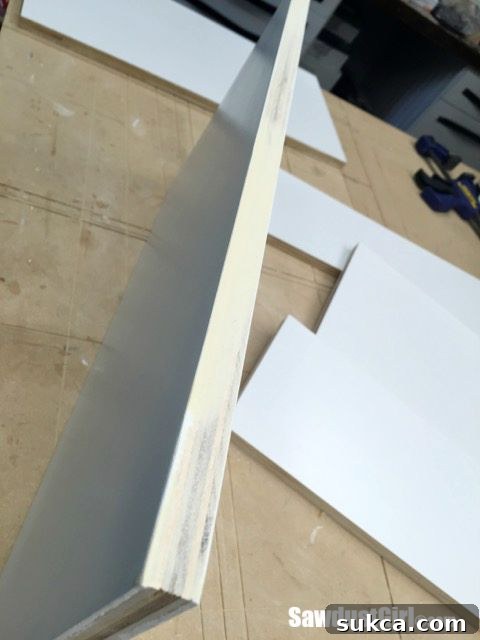 Seamless Integration: Finishing Plywood Shelf Fronts for a Painted Look
