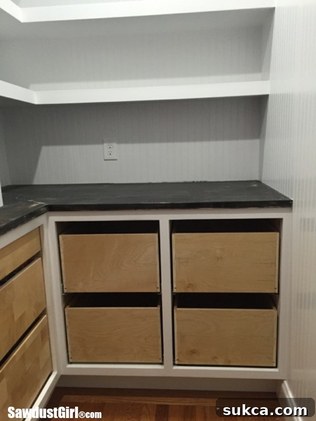Finally installed pantry drawers with reliable 1/2-inch Blum runners