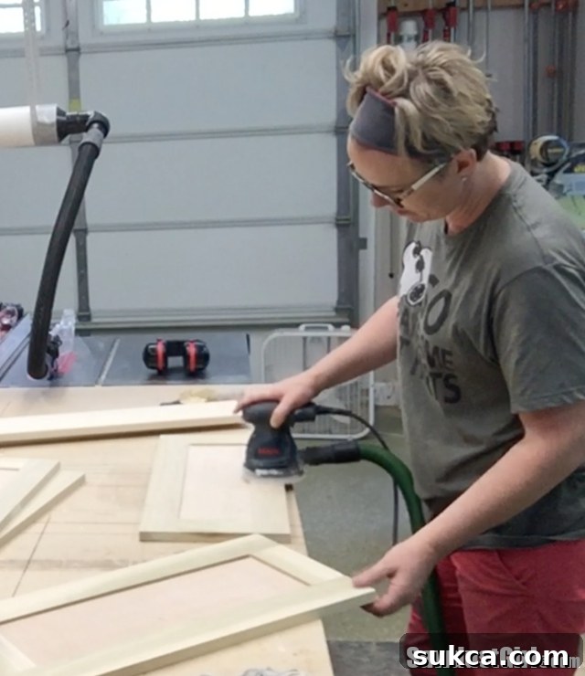 Final Inspection of Sanded Drawer Fronts