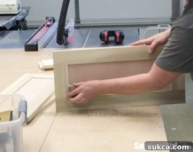 Hand Sanding Detail for Drawer Front Reveals