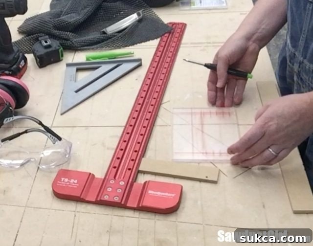 Plexiglass template marking verification Verifying marked points on plexiglass with actual drawer pull