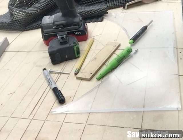 Plexiglass preparation for DIY hardware template Cutting a piece of plexiglass for a drawer pull template