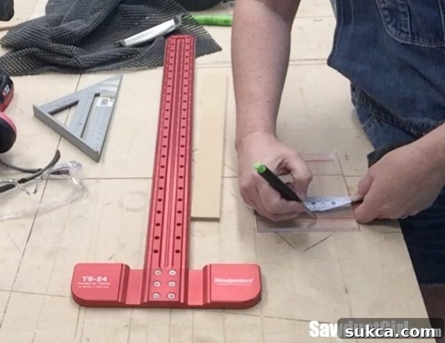 Accurate marking for custom drawer pull template Marking precise drill points on a plexiglass template