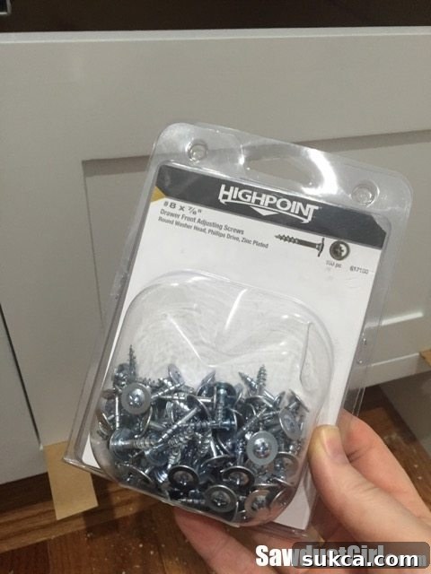 Drawer Front adjusting screws - crucial for precise alignment