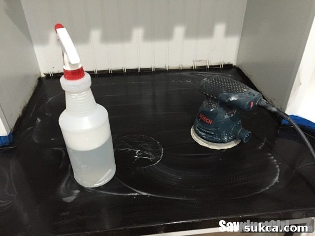 Refinishing a wood countertop - Orbital sander attempt