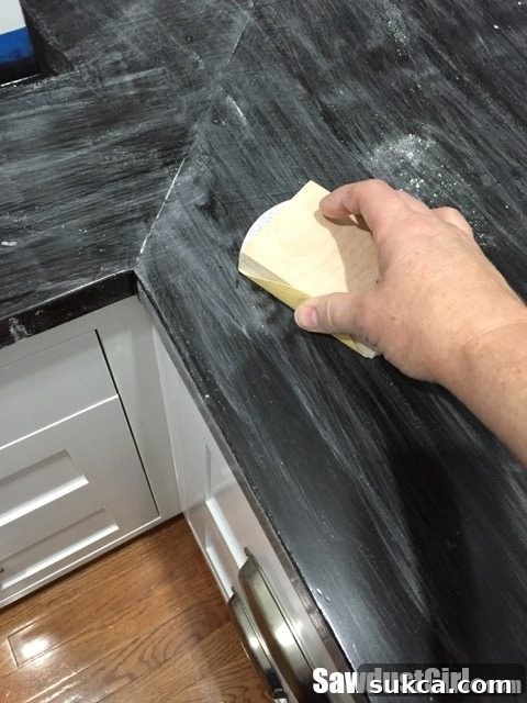 Refinishing a wood countertop - Sanding polyurethane