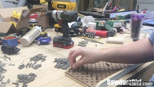 Quick-Access Sliding Drill Bit Organizer 16 Organizing Drill and Driver Bits in the Custom Sliding Tray